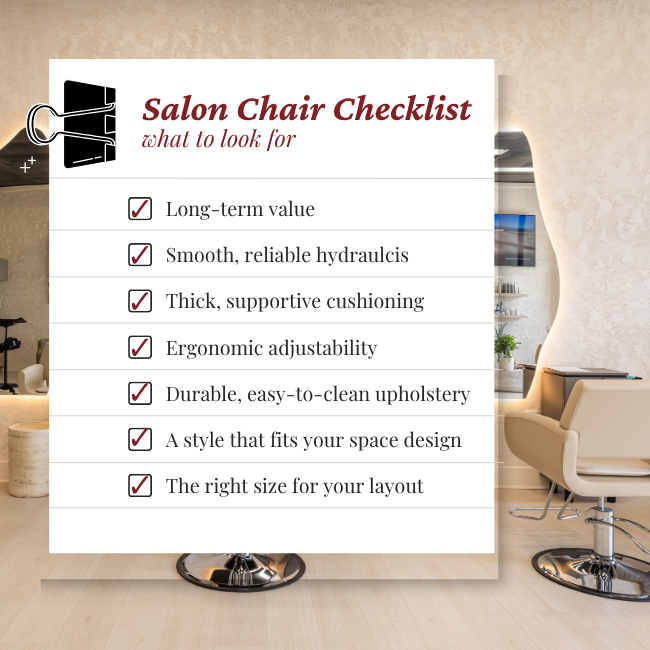 salon chair buying checklist graphic