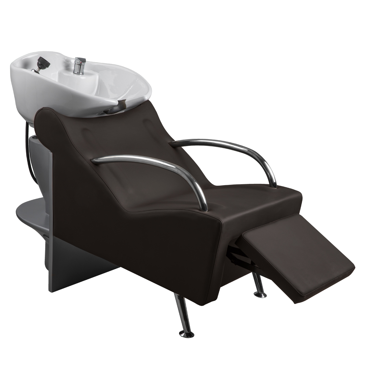 Cayman Shampoo System in Bark Brown with White Bowl