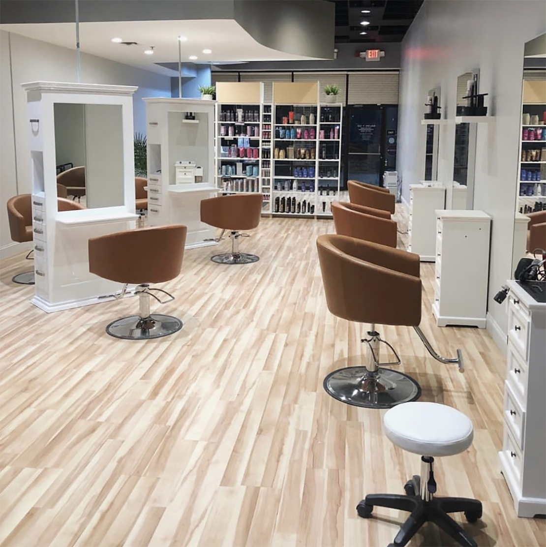 brown salon chairs