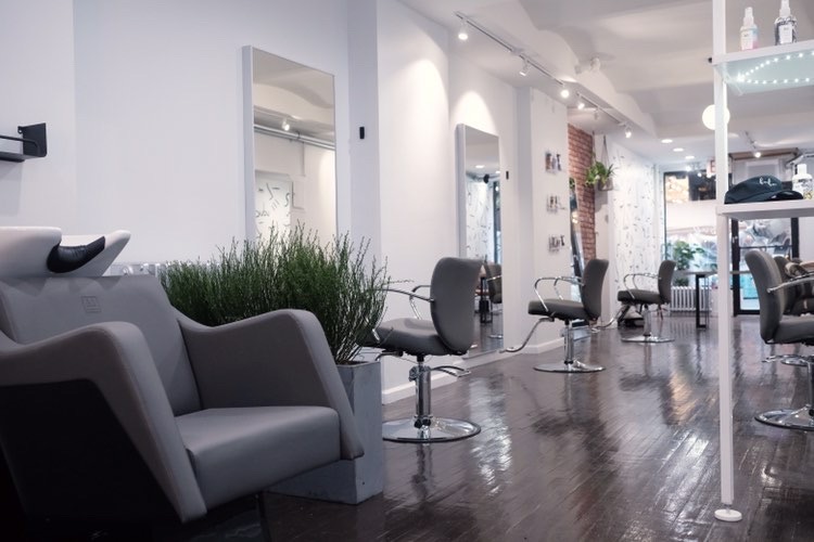 grey salon chair