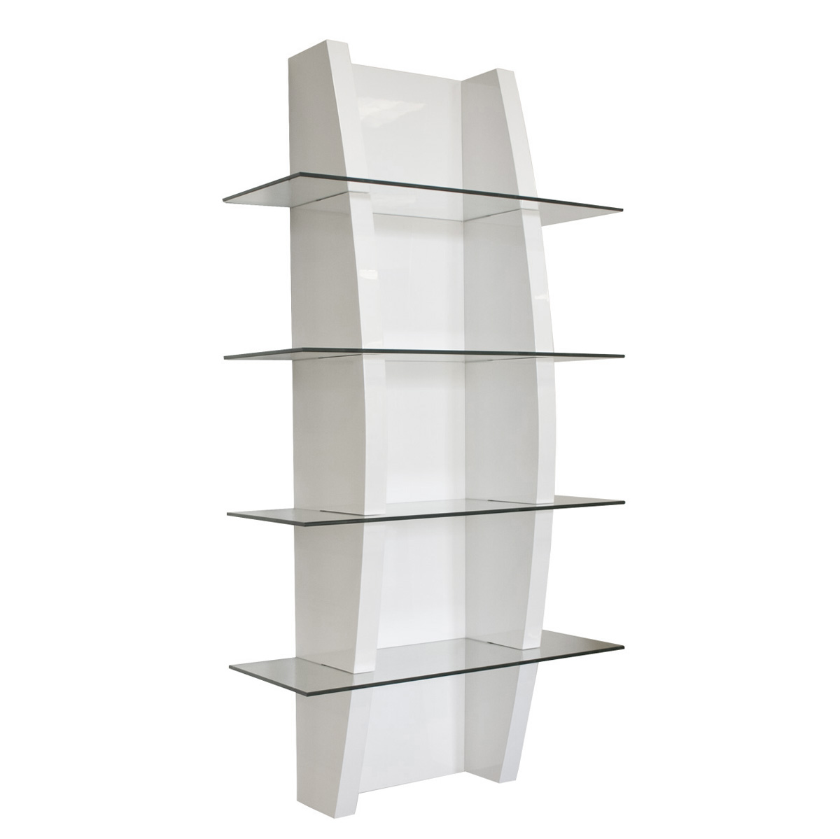 Sakura Wall Mounted Retail Display in Piano Gloss White