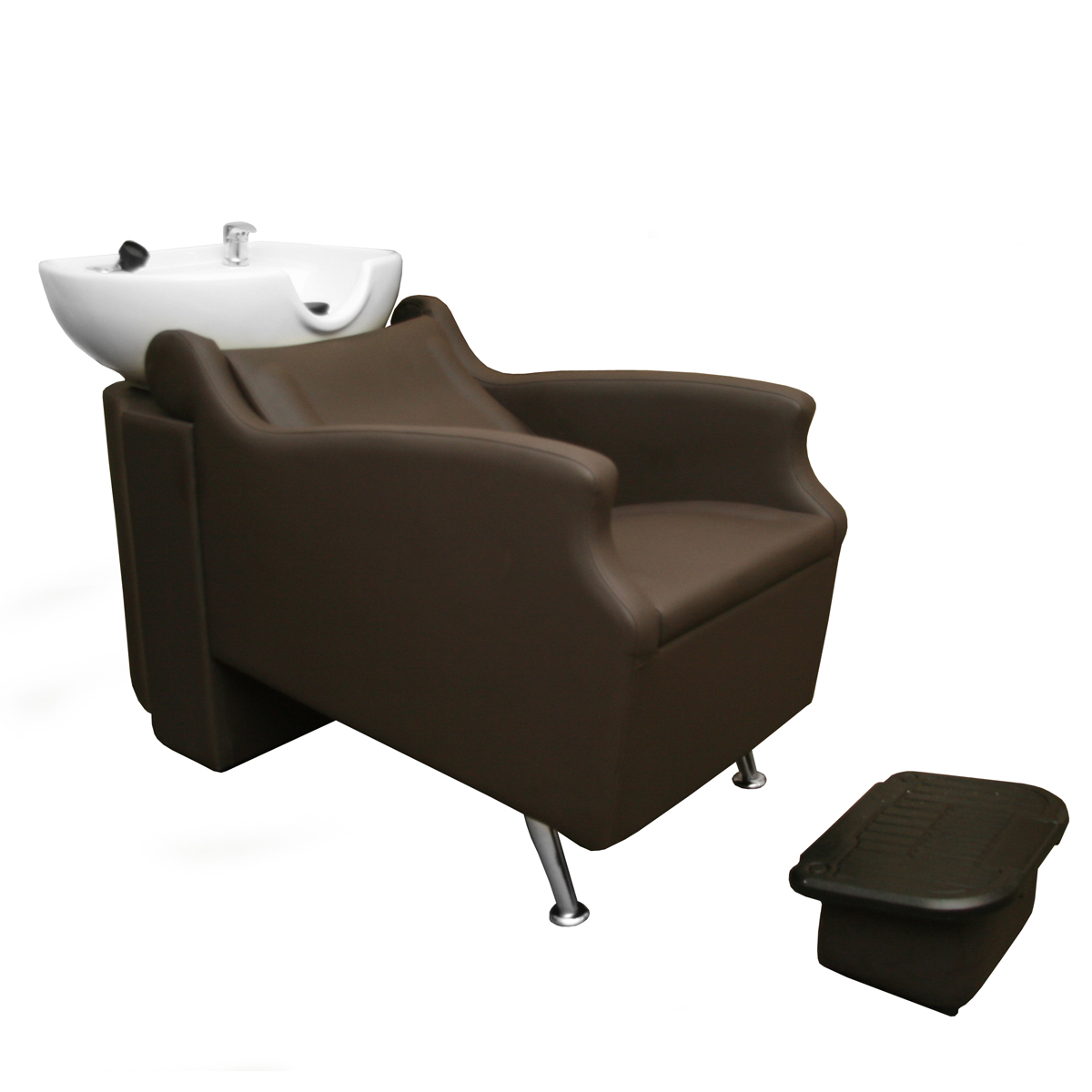 Avant Backwash Shampoo System in Bark Brown with White Bowl