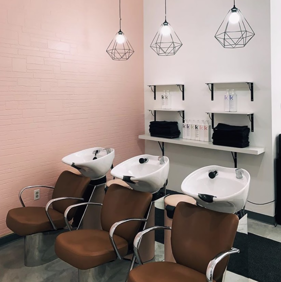 rustic shampoo area