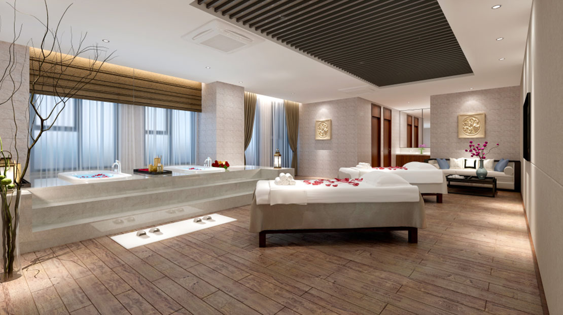 spa interior with massage beds