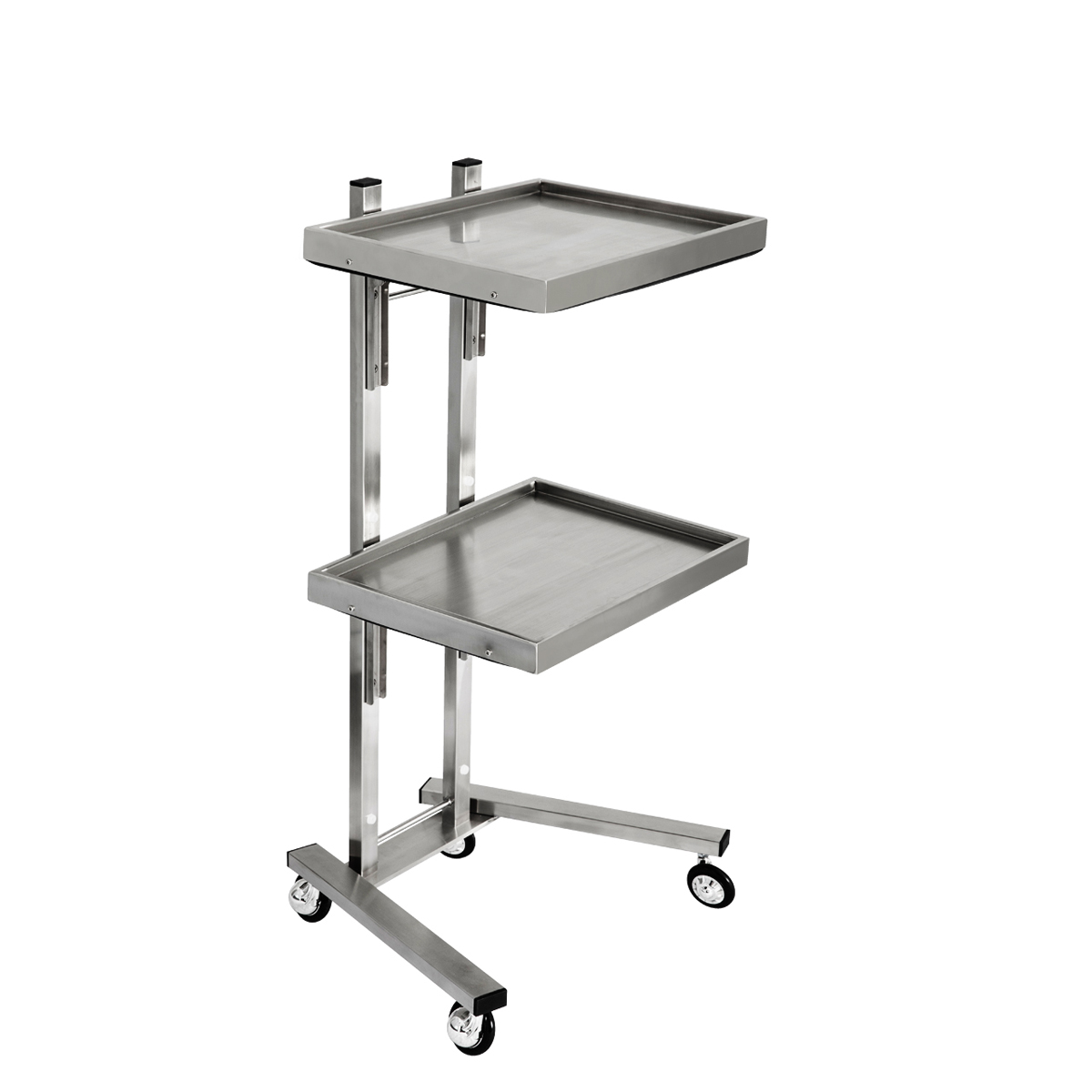 Collapsible Dual Stainless Steel Mobile Service Tray