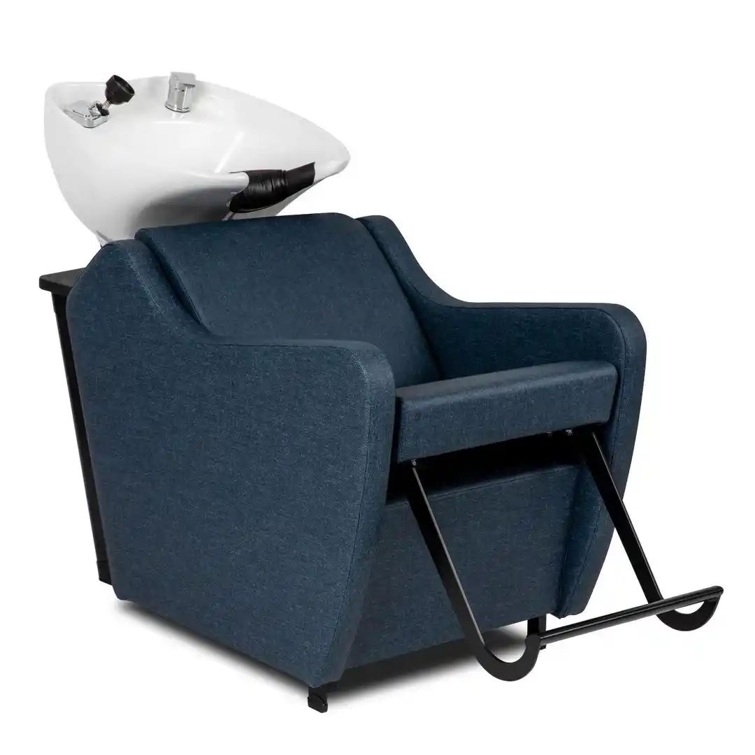 salon shampoo bowl and chair with auto-recline and silicone headrest suitable for head spa services