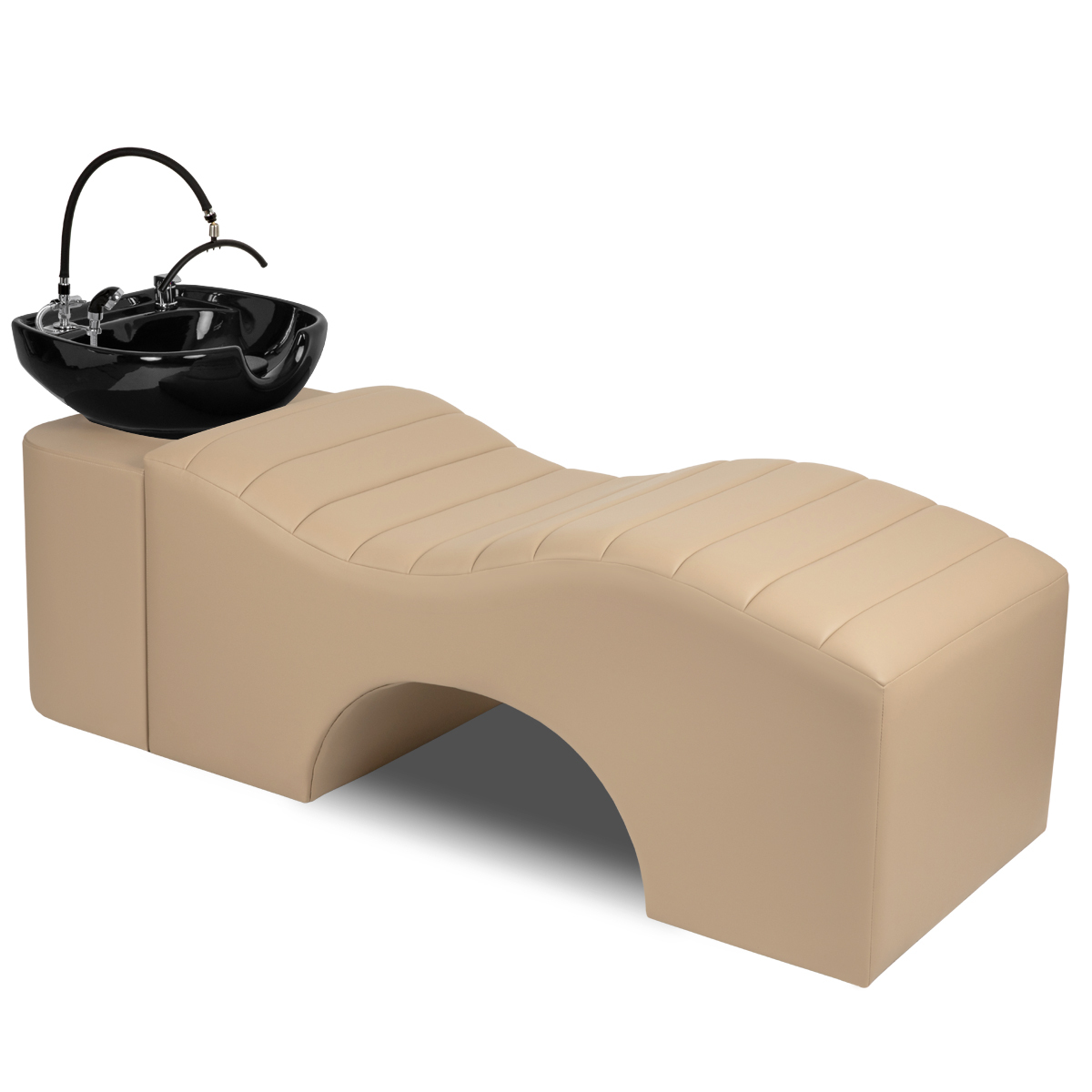 fully reclined head spa bed with integrated shampoo bowl for luxury spa treatments