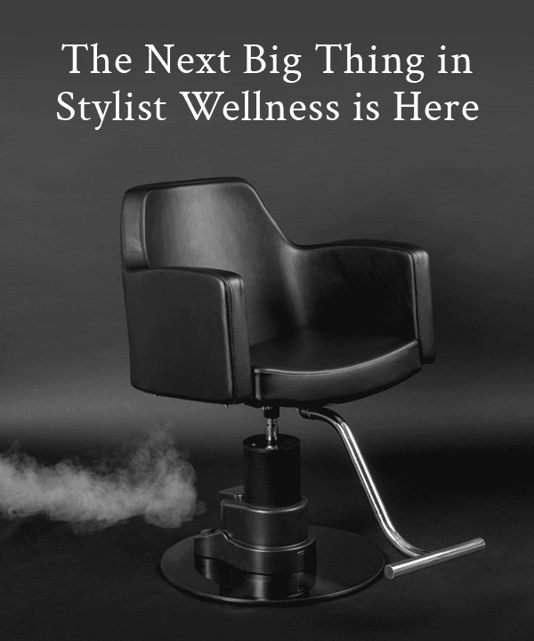 black salon chair with black cordless base